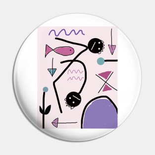 Kids and 3 Arrows Stick Figure Pin