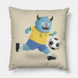 Cute Monster Soccer Player for Sports Lovers Pillow