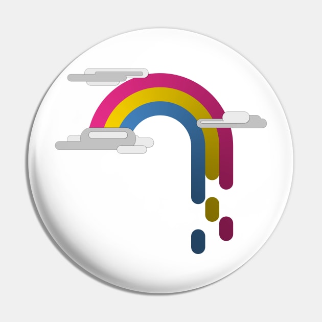 Pansexual Pride Flag Minimalist Drip Rainbow Design Pin by LiveLoudGraphics