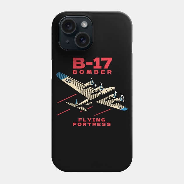 B-17 Bomber WW2 Plane Retro Phone Case by Distant War