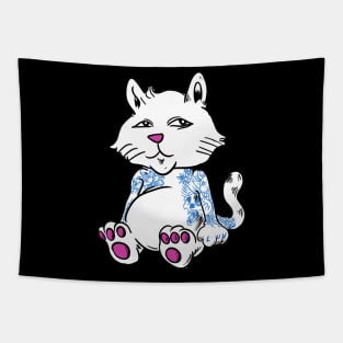 White Russian Kitty Kat Tapestry