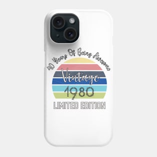 Vintage 1980, 40 Years Of Being Awesome Phone Case