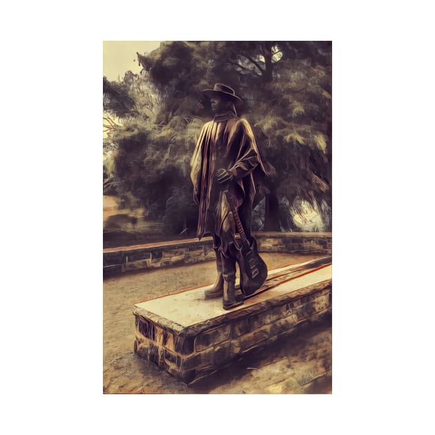 Stevie Ray Vaughan Statue - Austin, Texas - Graphic 2 by davidbstudios