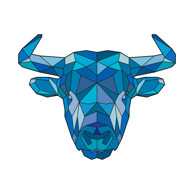 geometric buffalo by notmejulian