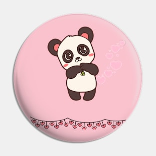 Adorable Panda Hug - Pink Deligh Pin