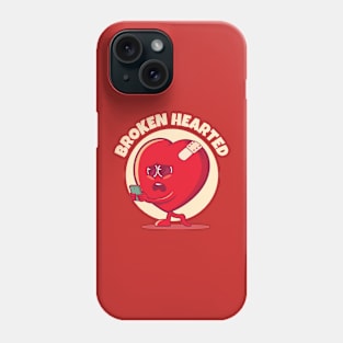 Broken hearted broken heart (on dark colors) Phone Case