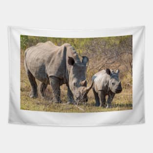 Rhino Family in Krüger National Park Tapestry