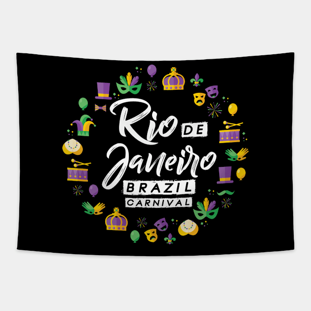 Rio Carnival Rio de Janeiro celebration in Brazil Tapestry by creativedesignstudio