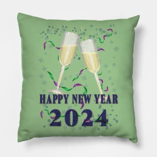 Happy New Year 2024 Pillow