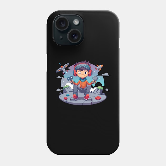 boy playing vr Phone Case by Shapwac12