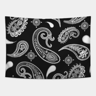 Paisley pattern on black Tapestry