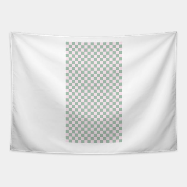 funky green and pink checkered gingham pattern Tapestry by mckhowdesign