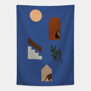 Hide and Seek Dachsund Tapestry