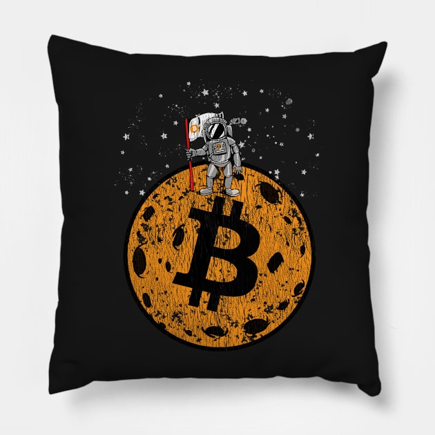 Bitcoin Moon with Astronaut Pillow by gogo-jr