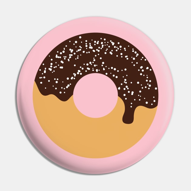 Simple Chocolate Donut with Powdered Sugar Pin by InkyArt