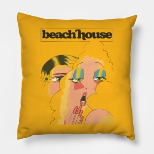 Beach House •  • Retro Style Original Fan Design Pillow