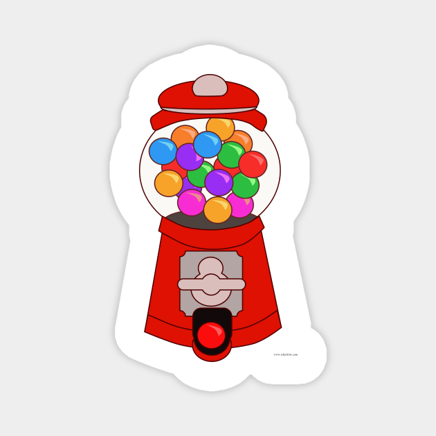 Fun Gumball Machine Cartoon Art Magnet by Tshirtfort