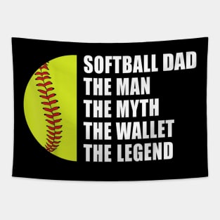 Mens Softball Dad Man Myths Wallet Softball Fathers Day Tapestry