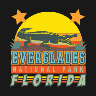 Colorful retro Everglades National Park Florida Alligator T-Shirt