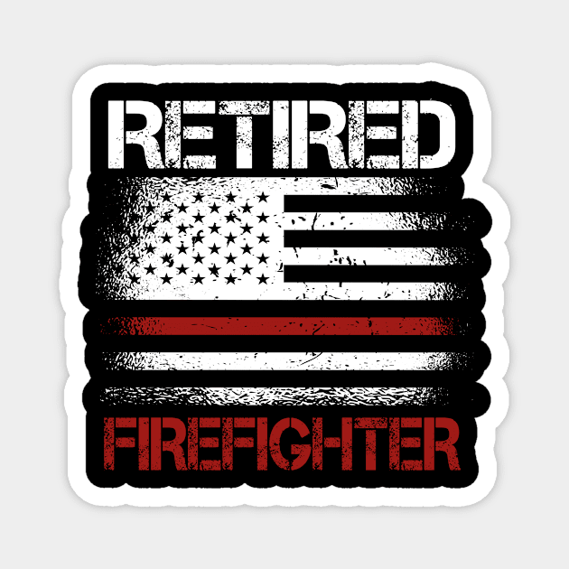 Retired Firefighter US Flag Magnet by Anassein.os