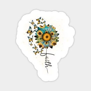 Sunflower and Butterflies Faith Inspired Artistic Cute Magnet