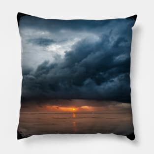 After The Storm - Sunrise After Thunderstorm Pillow