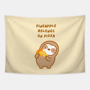 Pineapple Belongs On Pizza Sloth Tapestry