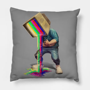 Televison Head Man Pillow