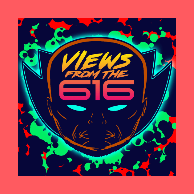 Green & Red Views From The 616 Logo (Front Only) by ForAllNerds