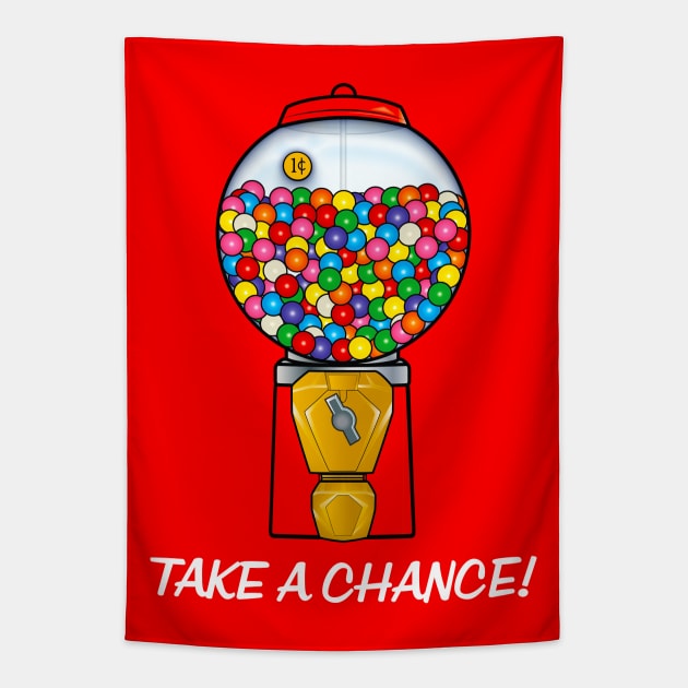 Gumball Machine: Take A Chance Tapestry by PenguinCornerStore