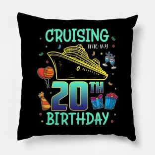 Cruising Into My 20th Birthday 20 Year Old Cruise 20th B-Day Pillow