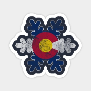 Colorado Snowflake Flag Retro Fade Magnet