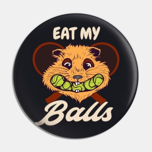 Tennis Hamster Ball Humor Pin