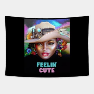 Feelin' Cute (lady hat with flowers) Tapestry