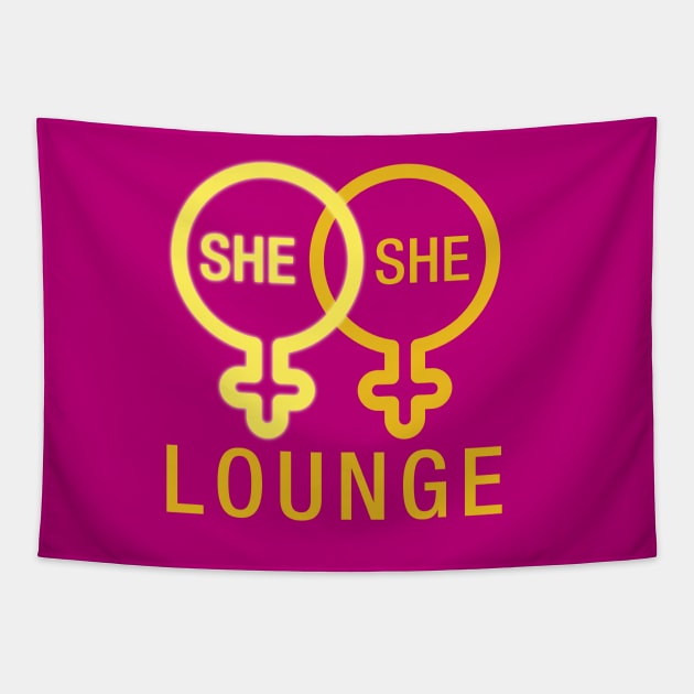 She She Lounge Tapestry by Teesbyhugo