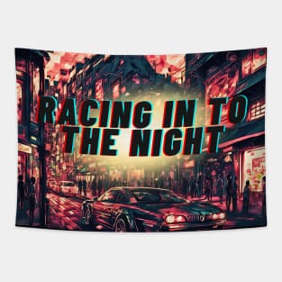 Racing in to the night Tapestry