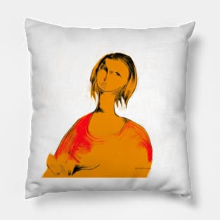 Lady in Red Pillow