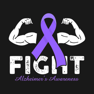 Fight Alzheimers Awareness Warrior Ribbon Gift T-Shirt