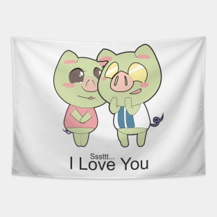 Couple Love Pig Tapestry