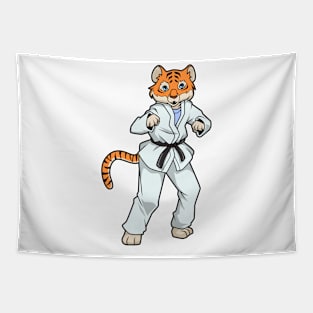 Comic tiger does judo Tapestry