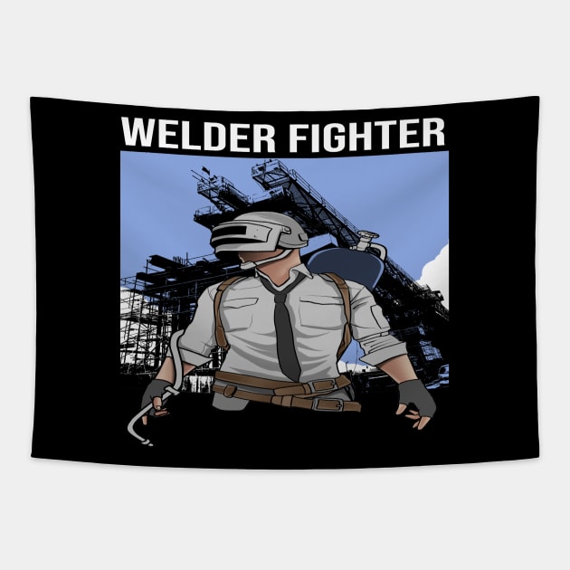 Welder Fighter Tapestry by damnoverload