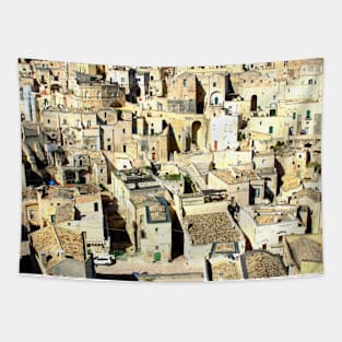 View from above at the streets of Matera Tapestry