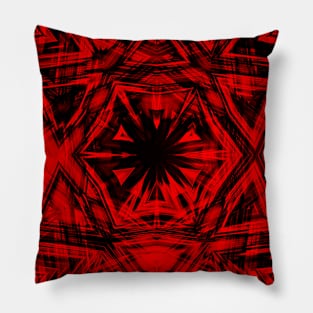 red and black kaleidoscope confusion Pillow