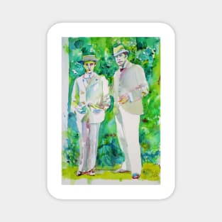 OSCAR WILDE and LORD ALFRED DOUGLAS watercolor portrait.2 Magnet