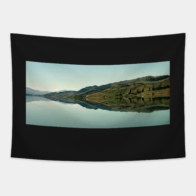 Cromwell Dam Reflections, New Zealand Tapestry by Carole-Anne