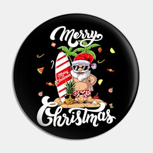 Merry Christmas Santa Hawaii T-Shirt Pin