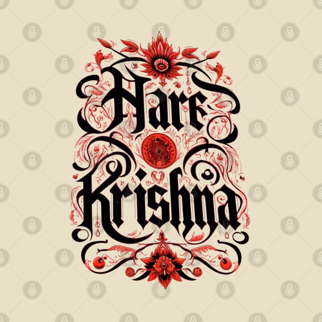 Red & Black Hare Krishna by Total 8 Yoga