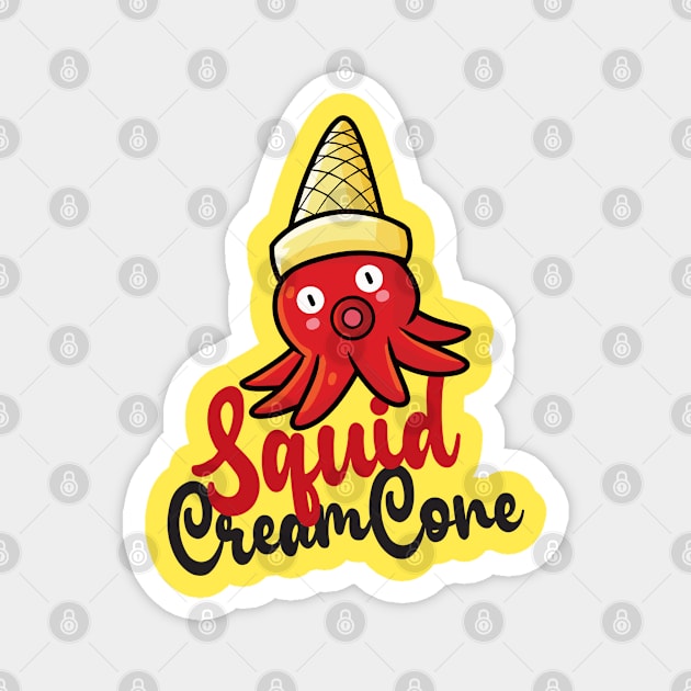 Squid Cream Cone Magnet by Jocularity Art