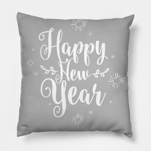 Happy New Year Sparkle Pillow by chrissyloo