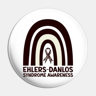 Ehlers-Danlos Syndrome Awareness Ribbon Black Boho Rainbow Pin